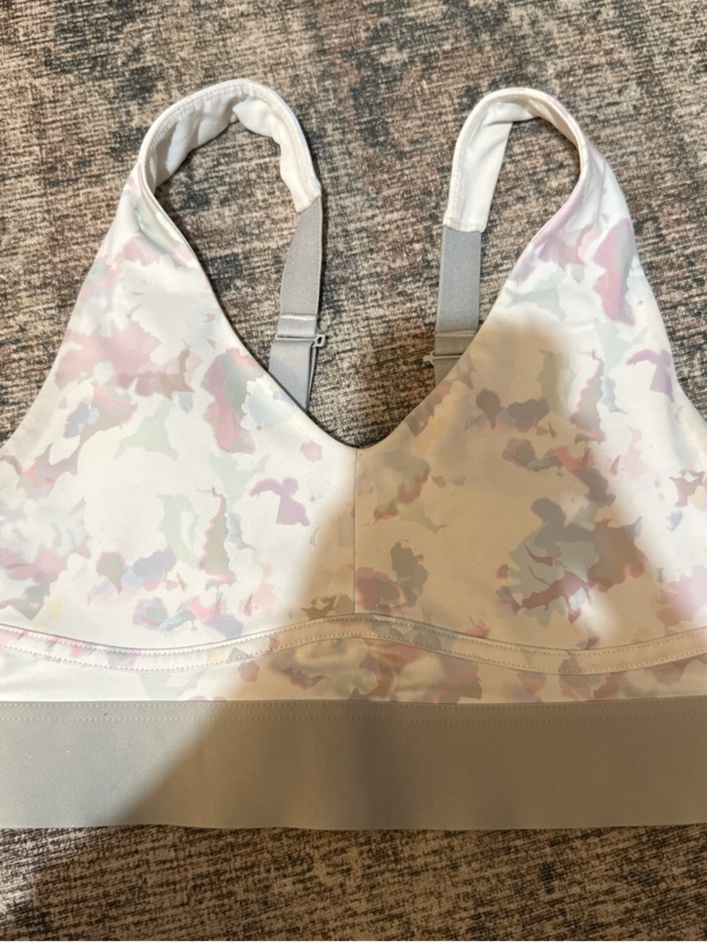 Fabletics Pastel Pink & Gray Camo Sports Bralette